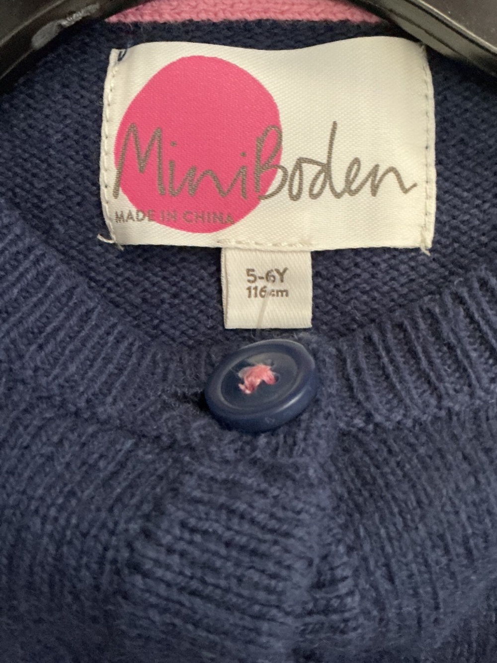 Mini Boden Unicorn Fringe Cardigan Sweater Navy Gray Rainbow Trim 5-6Y - Picture 3 of 6